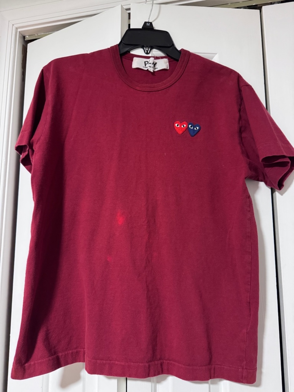 Red Comme Des Garçons Play T shirt size Large